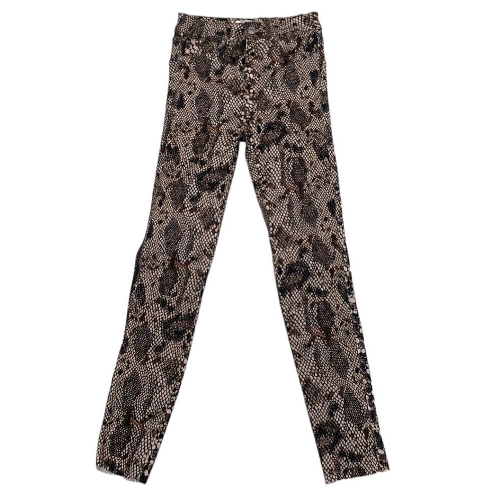 Free People We The Free Jeans NWT Two Faced Snake Skin Pockets Brown Size 24